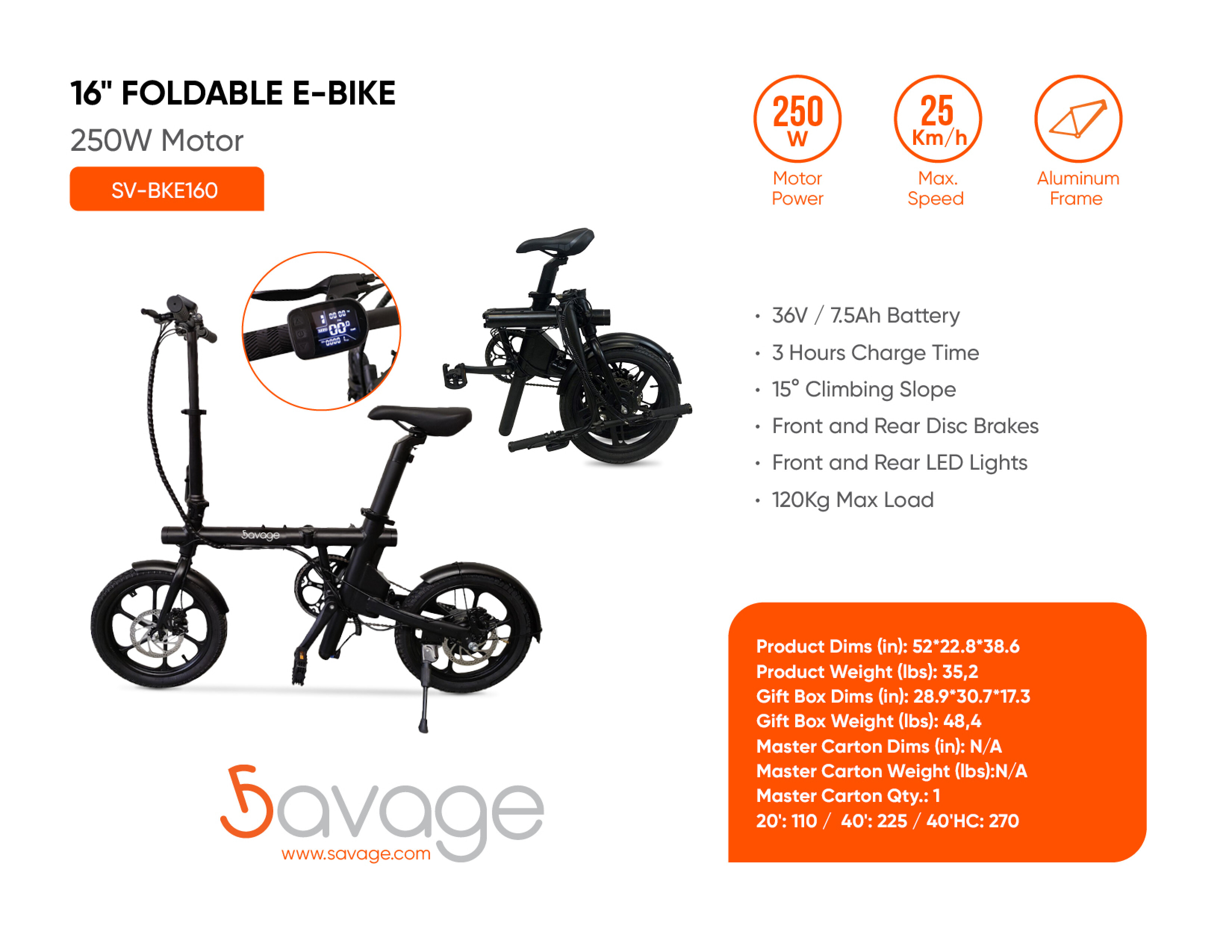 16" Foldable E-Bike