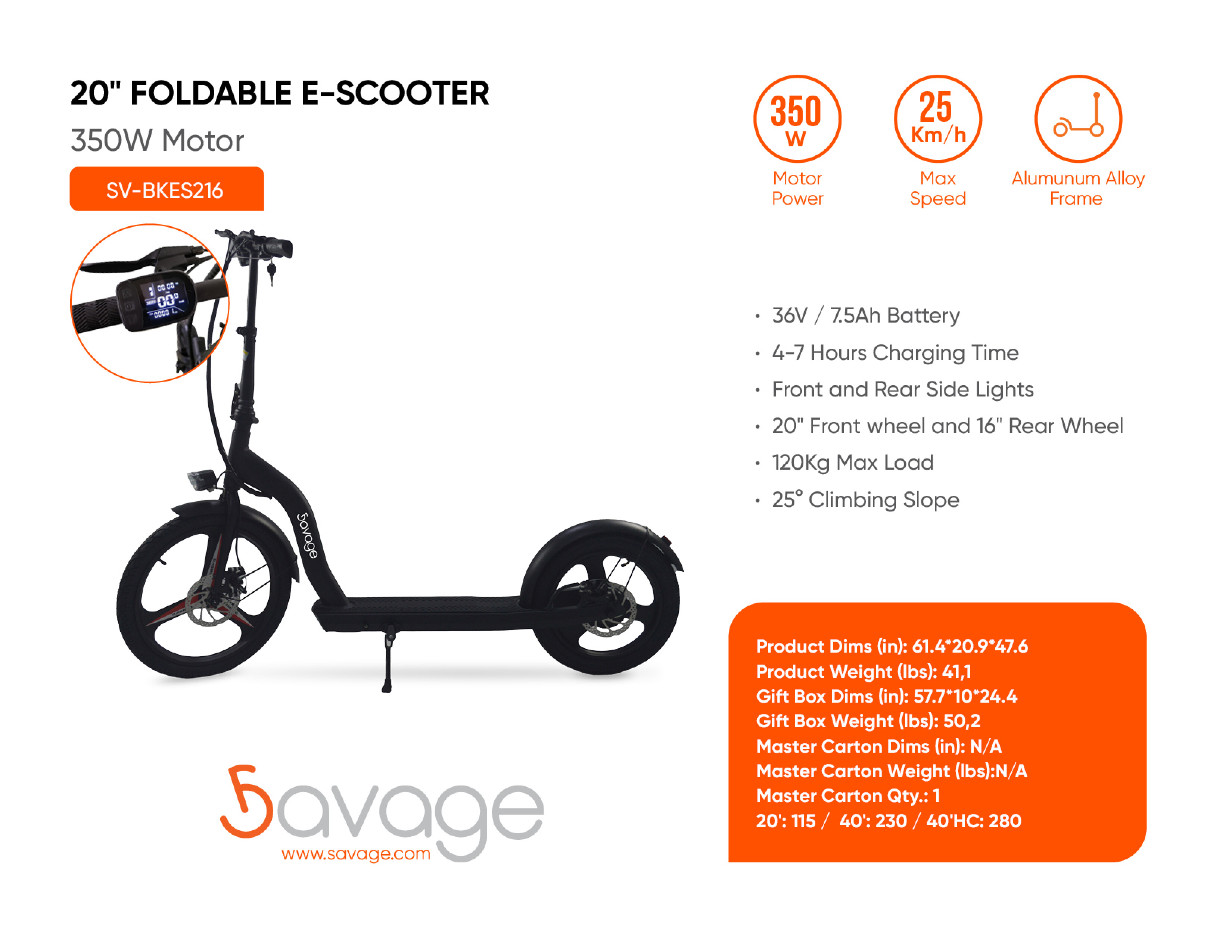 20" Foldable E-Scooter