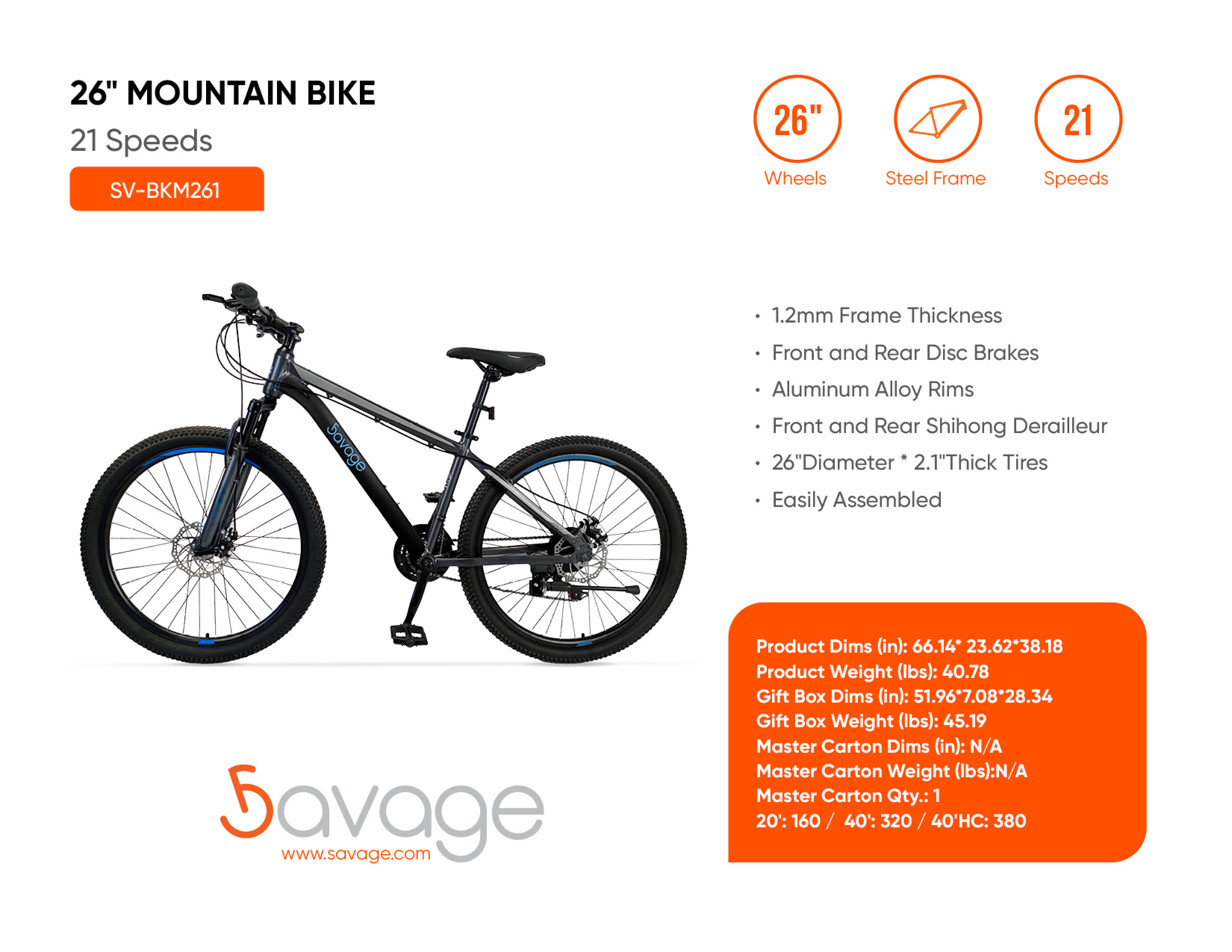 26" Mountain Bike