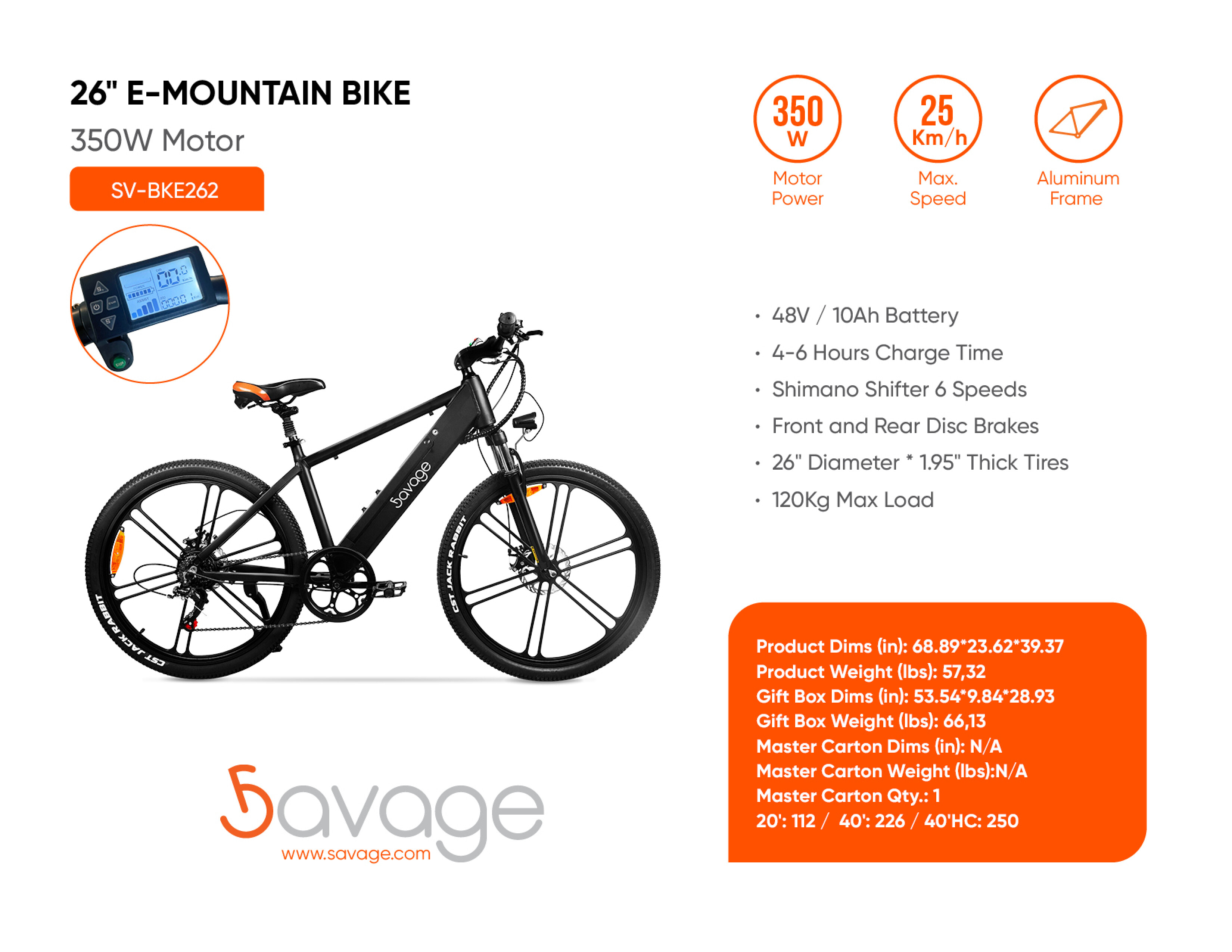 26" E-Mountain Bike