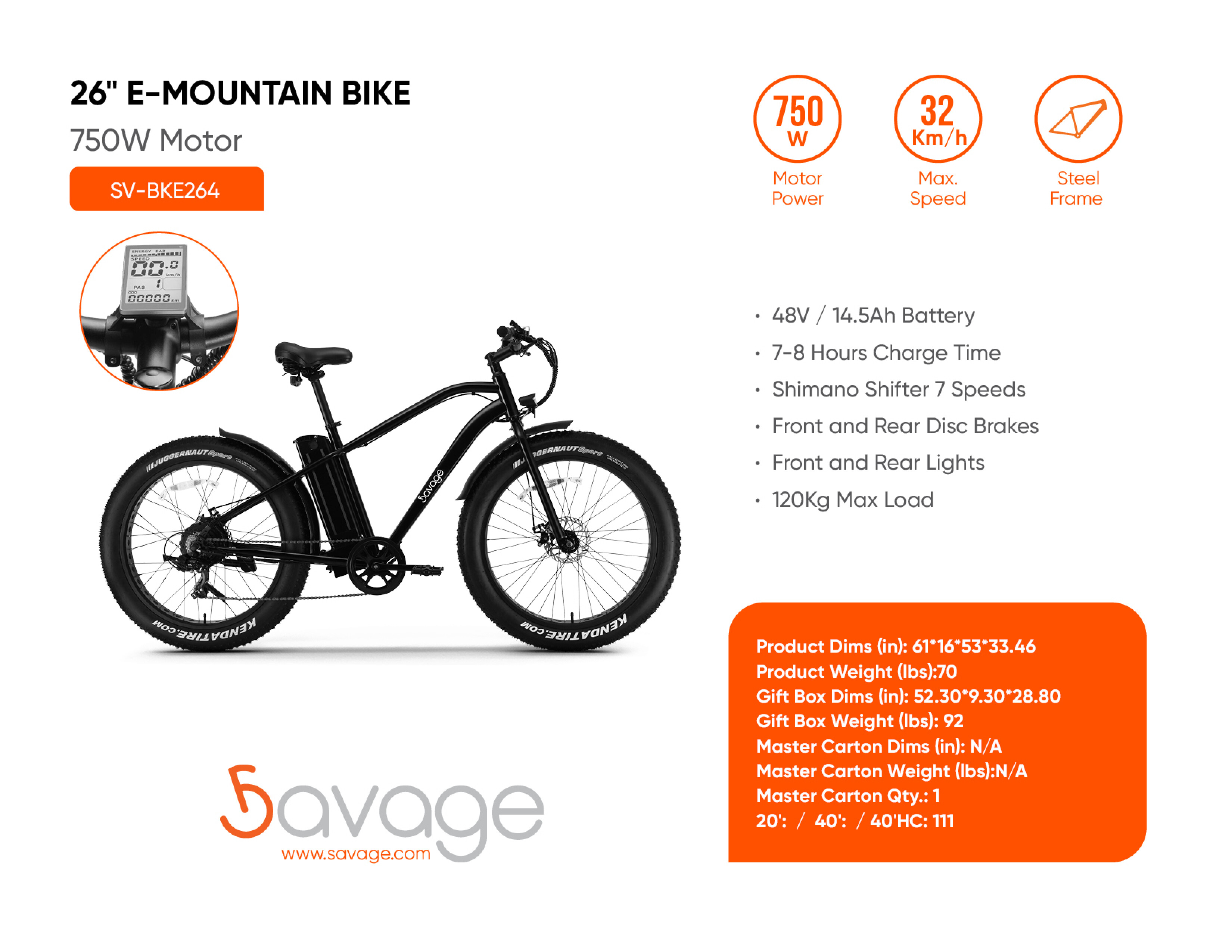 26" E-Mountain Bike